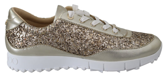 Sneakers Monza anticate in pelle color oro