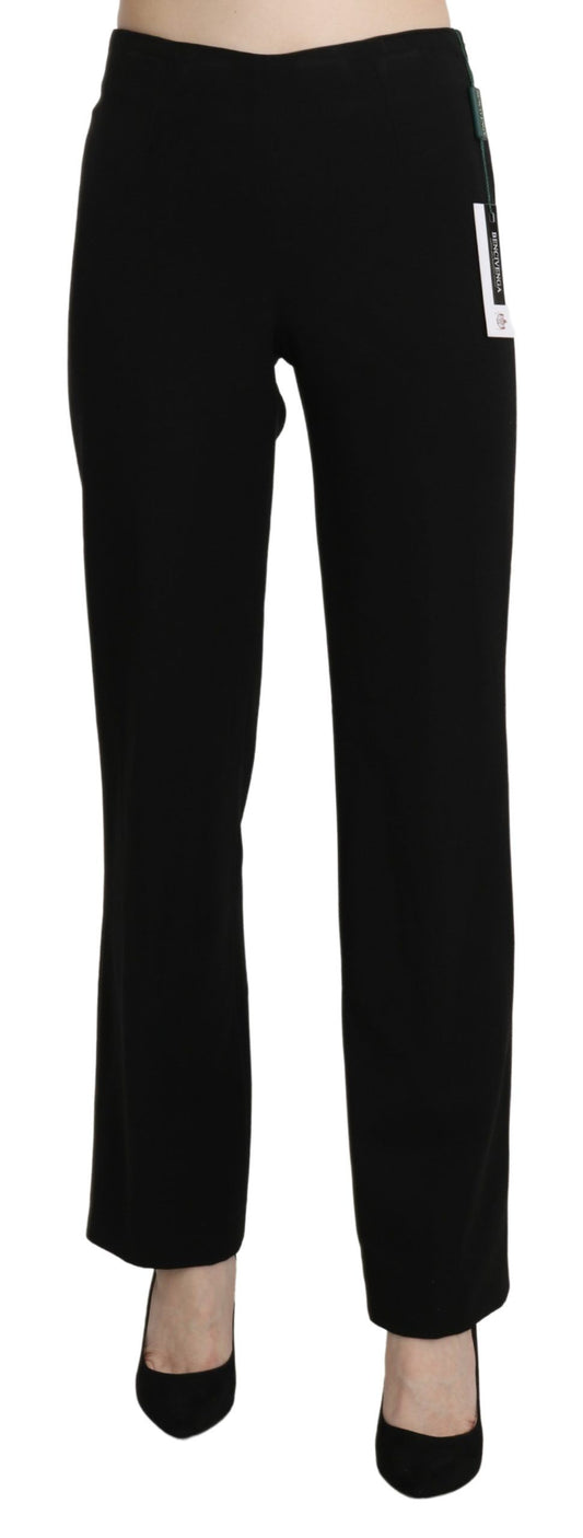 Pantalon habillé droit taille haute noir