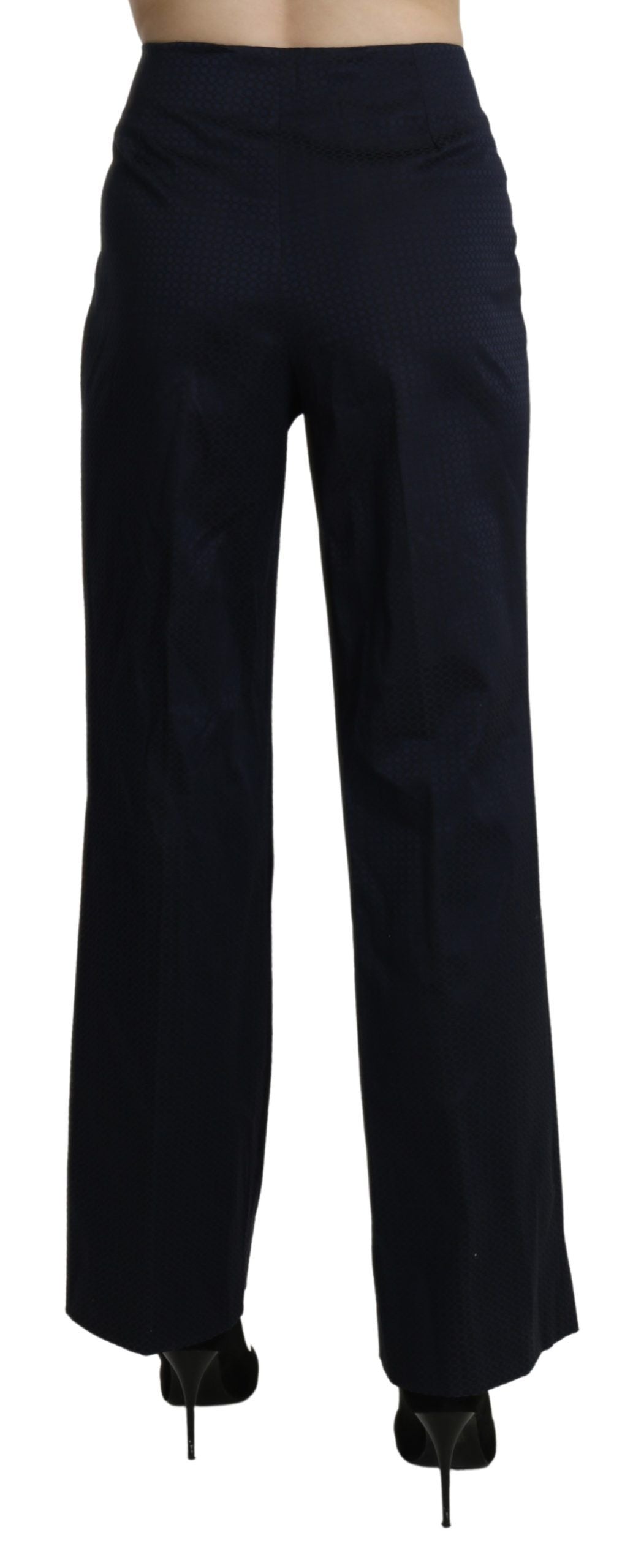 Pantalon habillé droit taille haute bleu marine