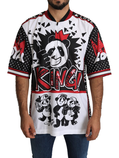 T-shirt da uomo in poliestere bianco King Panda Top