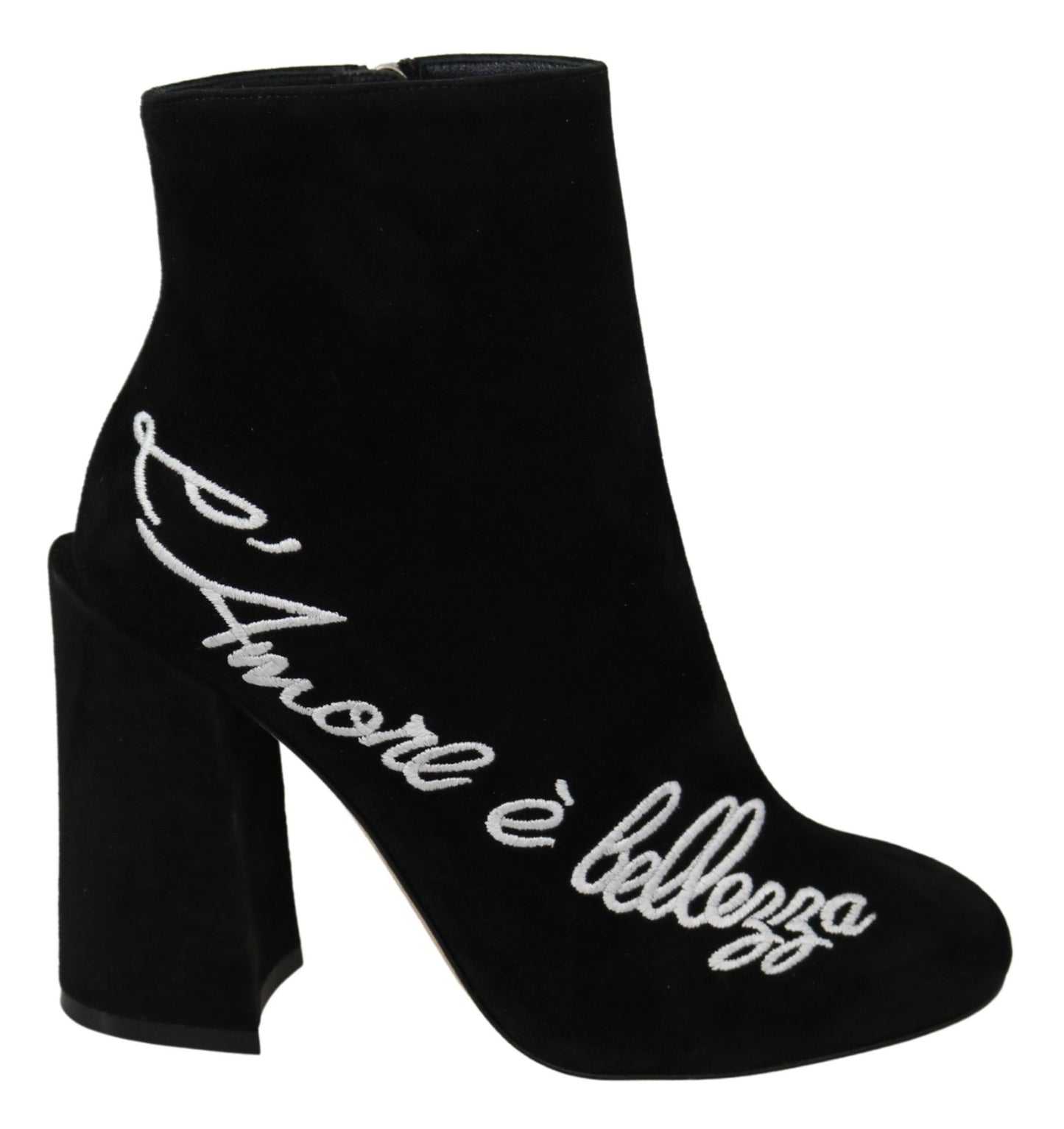 Dolce &amp; Gabbana bestickte Stiefeletten aus Lammwildleder