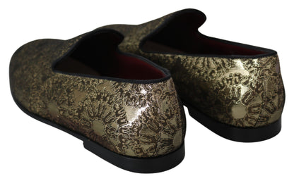 Mocassins pour hommes en jacquard doré