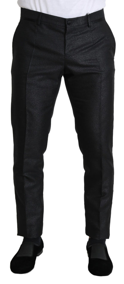 Abito pantalone attillato nero metallizzato