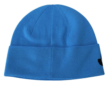 Bonnet chaud d'hiver unisexe en laine bleue