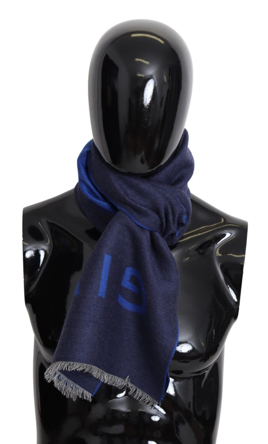 Scialle avvolgente con sciarpa calda invernale unisex in lana blu