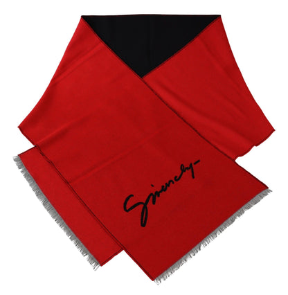 Givenchy Elegant Red Wool Blend Unisex Scarf