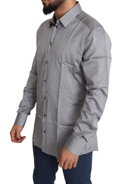 Camicia formale da uomo in cotone grigio ORO