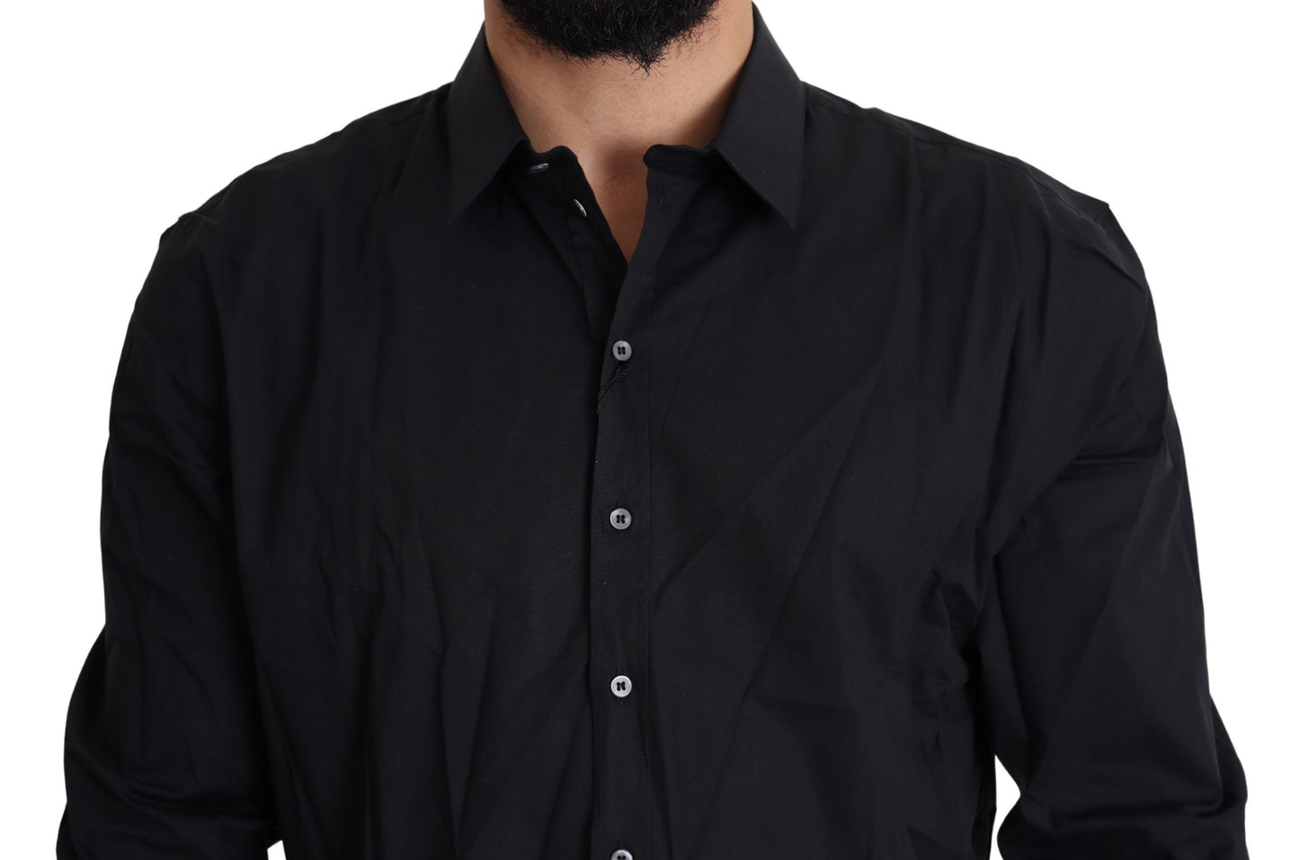 Abito SICILIA in cotone stretch nero. Camicia SICILIA