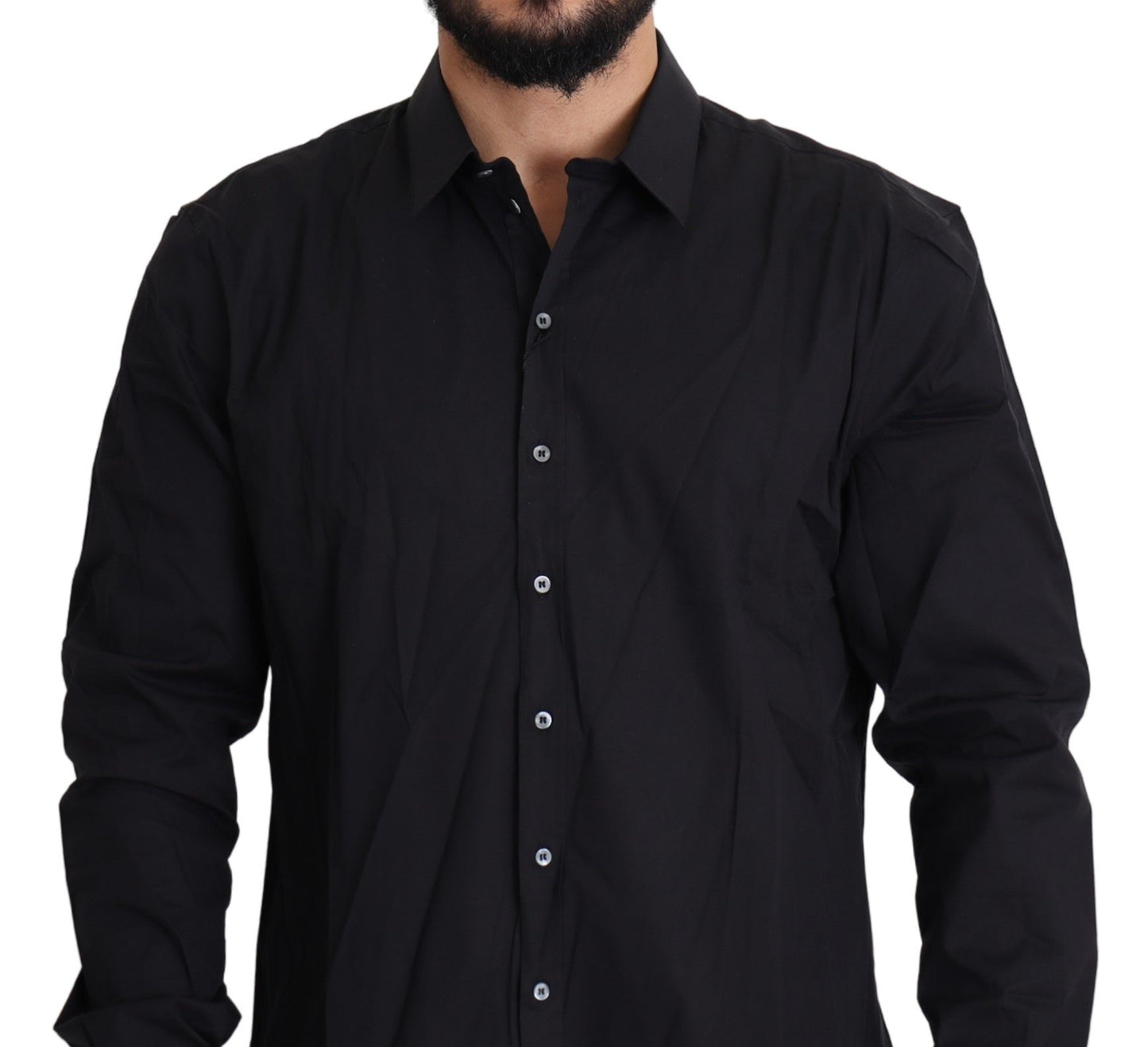 Abito SICILIA in cotone stretch nero. Camicia SICILIA