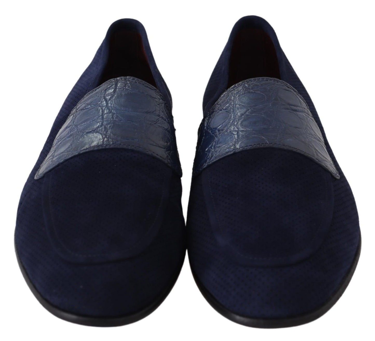 Blaue Kaiman-Slipper aus Wildleder