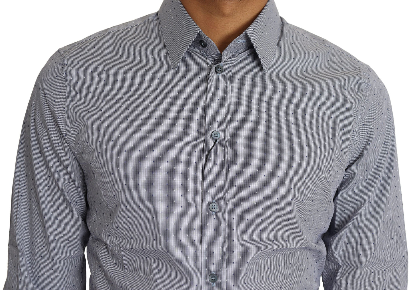 Chemise formelle semi-ajustée à pois gris SICILIA