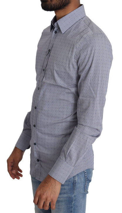 Camicia formale SICILIA semiaderente punteggiata grigia