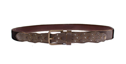 Ceinture Cintura Gürtel en cuir marron avec logo