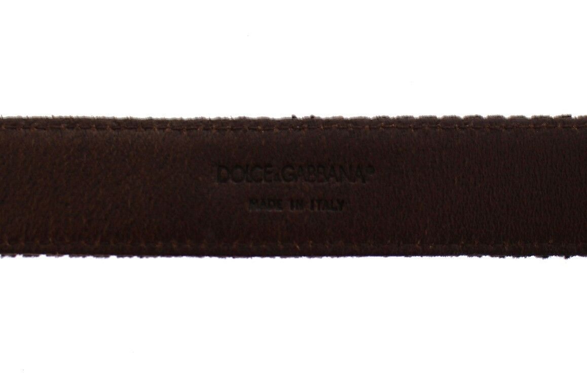 Ceinture Cintura Gürtel en cuir marron avec logo