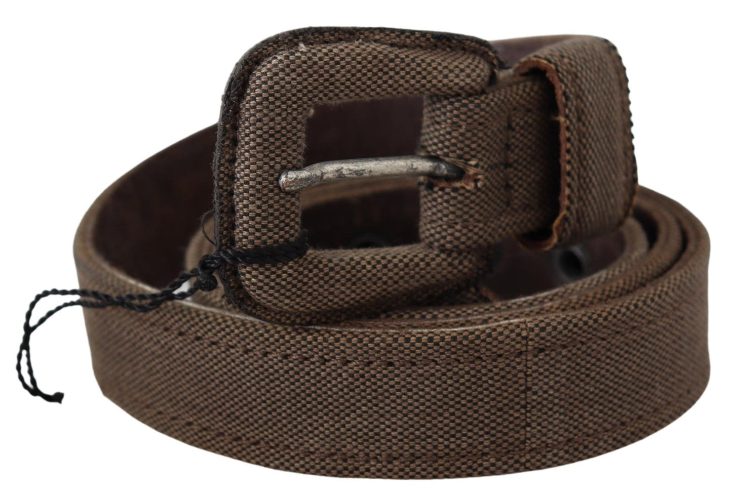 Ceinture en cuir marron avec boucle à logo