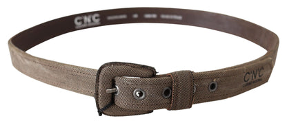 Ceinture en cuir marron avec boucle à logo