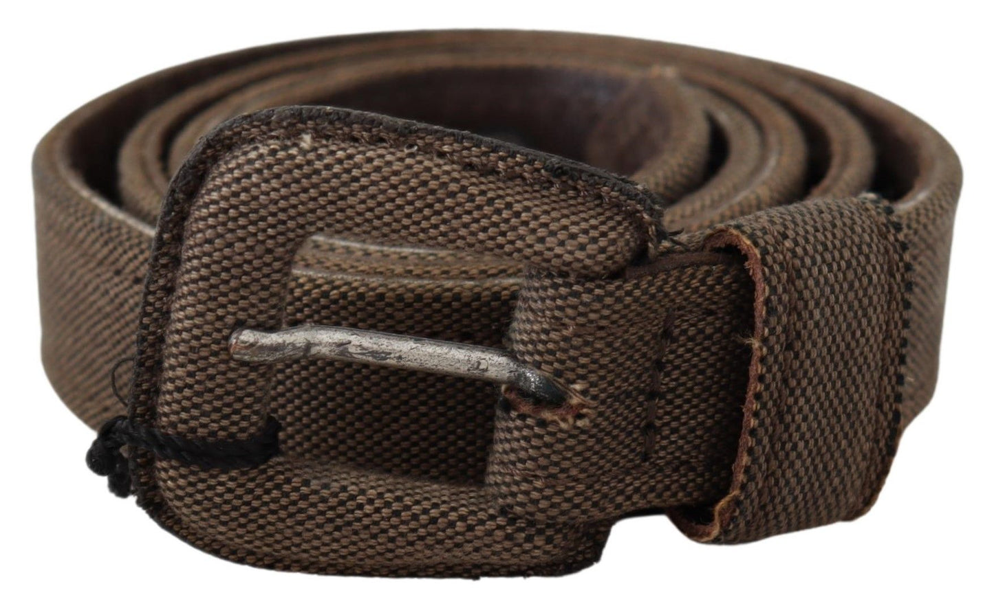 Ceinture en cuir marron avec boucle à logo