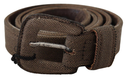 Ceinture en cuir marron avec boucle à logo