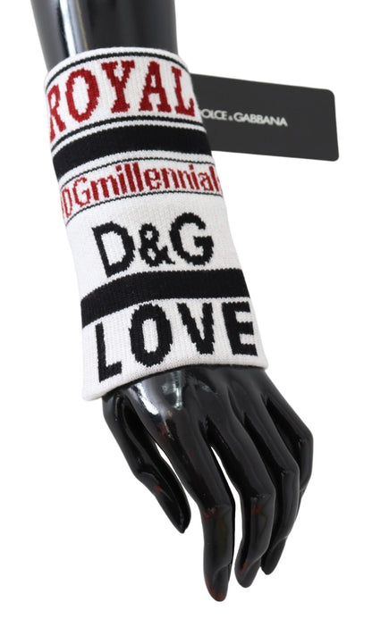 Mehrfarbiger D&G Love-Armbandwickel aus Wollstrick