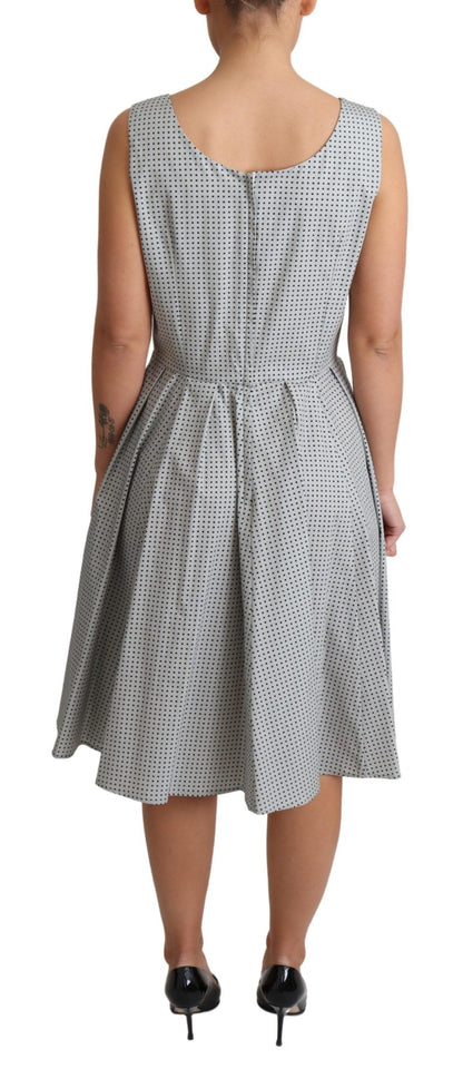 Robe trapèze en coton à pois gris