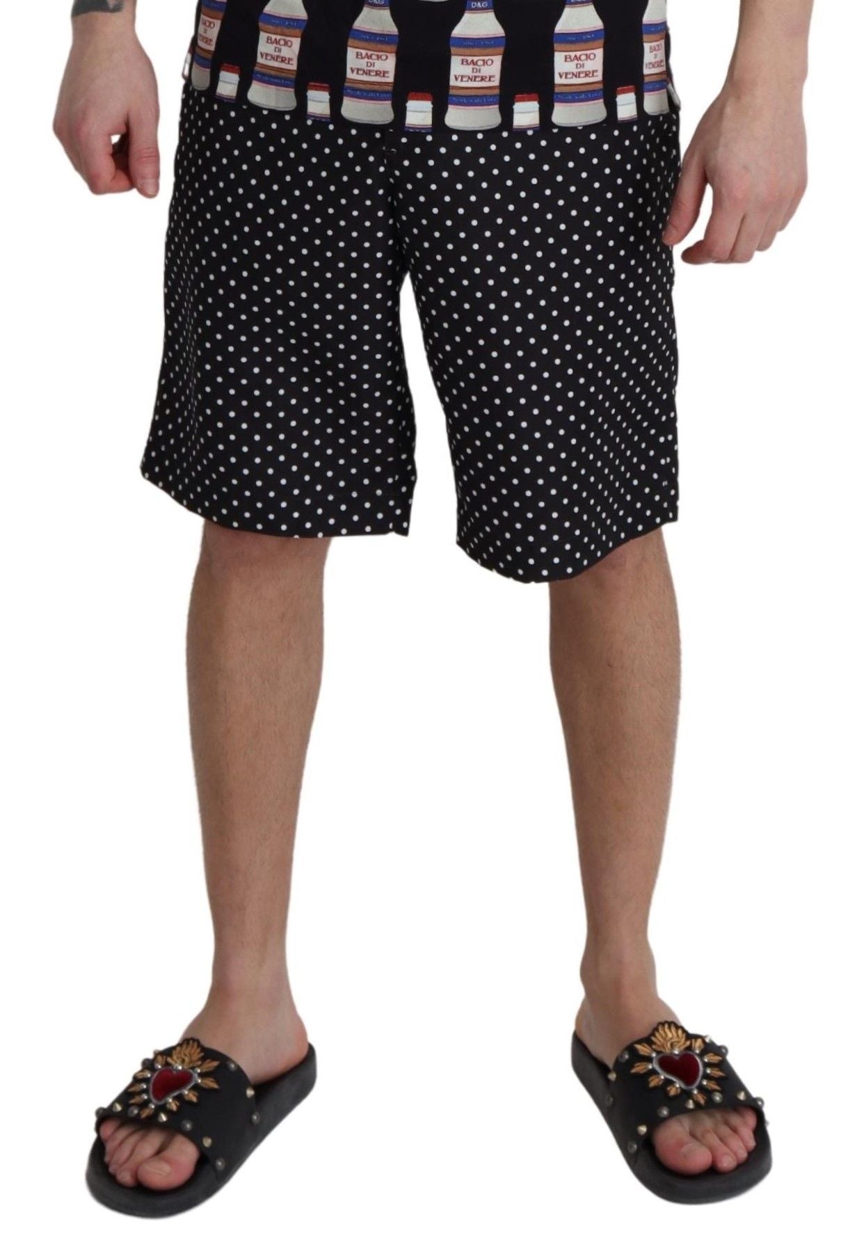 Maillots de bain shorts de plage à pois noirs