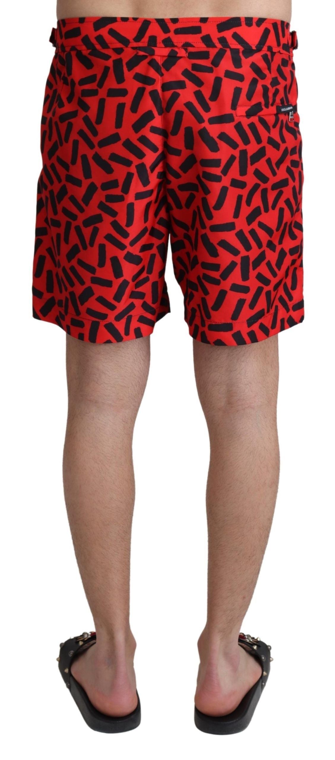 Rot gemusterte Beachwear Shorts Bademode