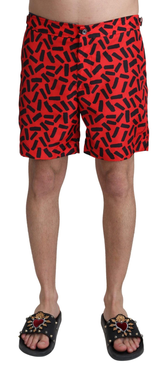 Maillots de bain shorts de plage à motifs rouges