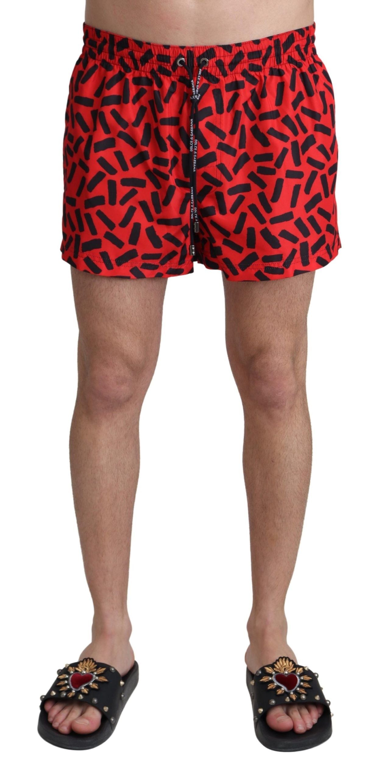 Maillots de bain shorts de plage à motifs rouges