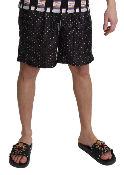 Schwarze Beachwear-Bademode mit Polka Dot-Print