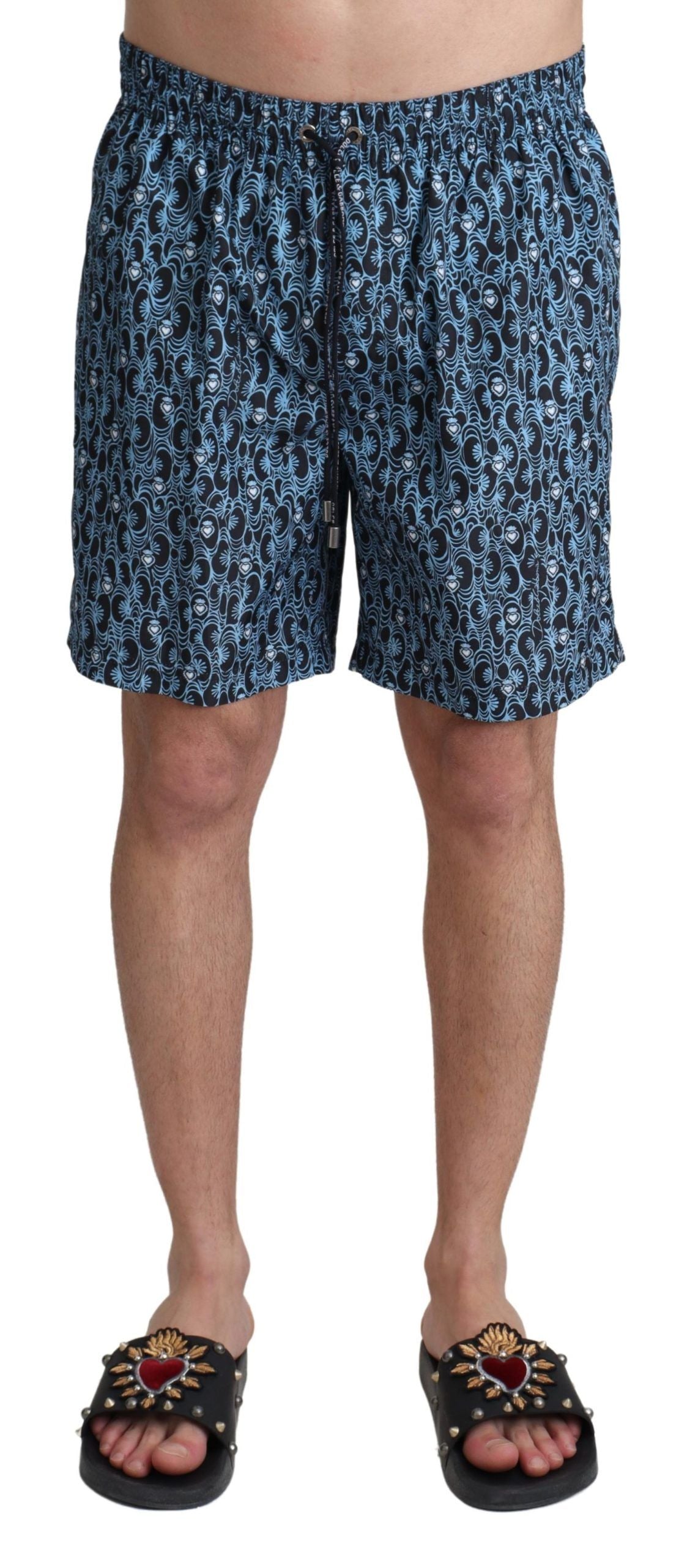 Maillots de bain shorts de plage imprimés à motifs bleus