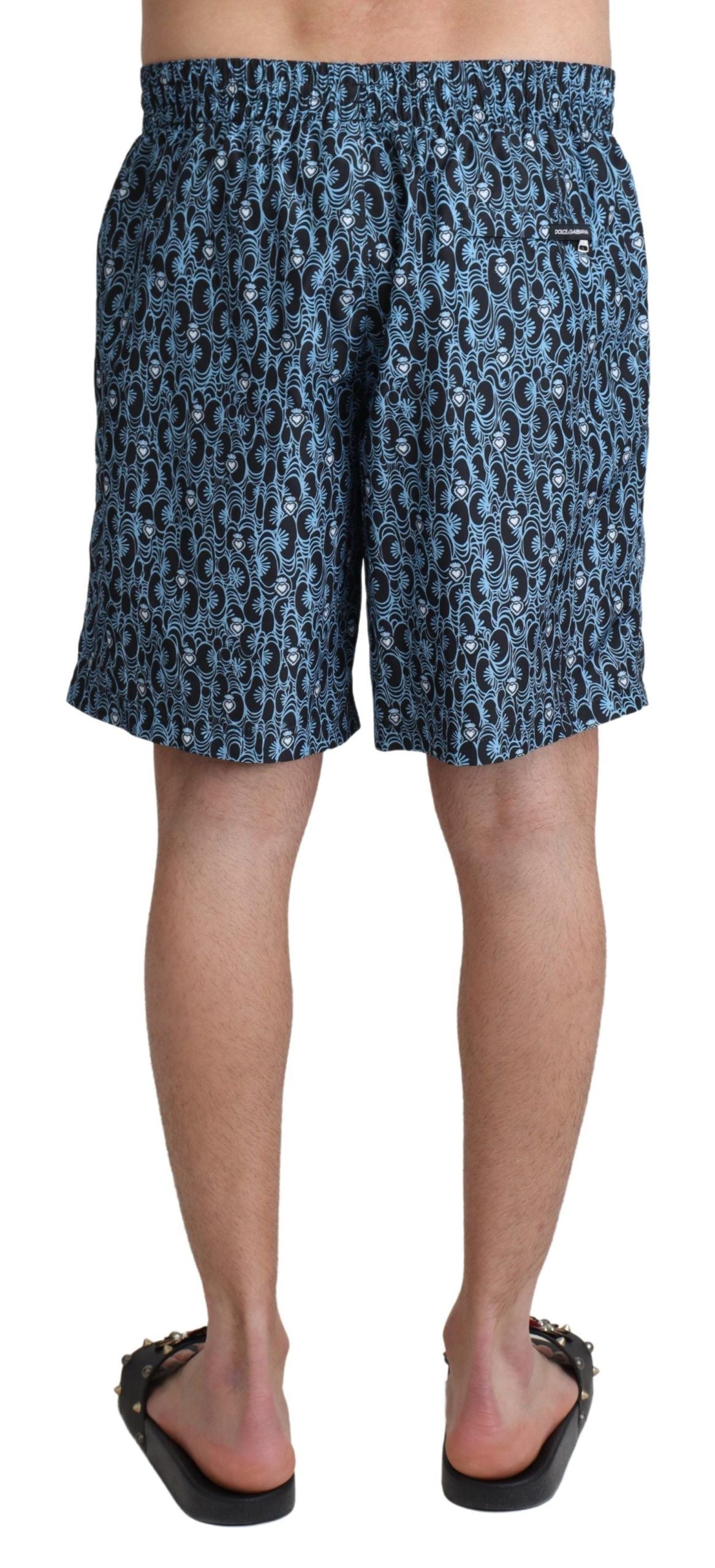 Maillots de bain shorts de plage imprimés à motifs bleus