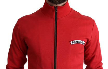 Maglione cardigan con cerniera rosso DG Motor Club