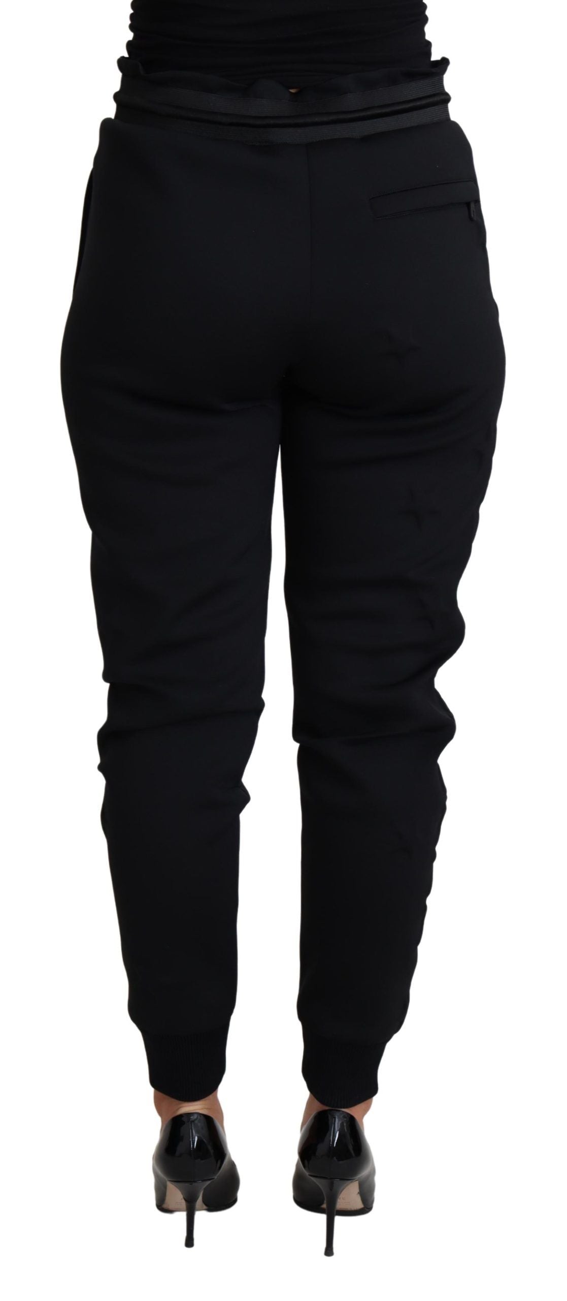 Schwarze Joggerhose aus Polyester-Neopren