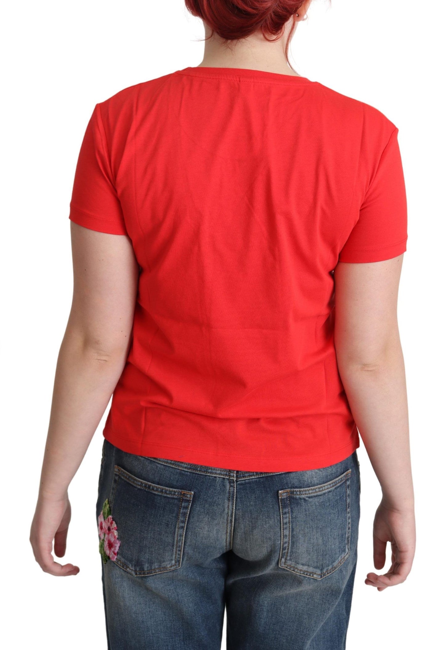 Moschino Chic Red Graphic Cotton Tee