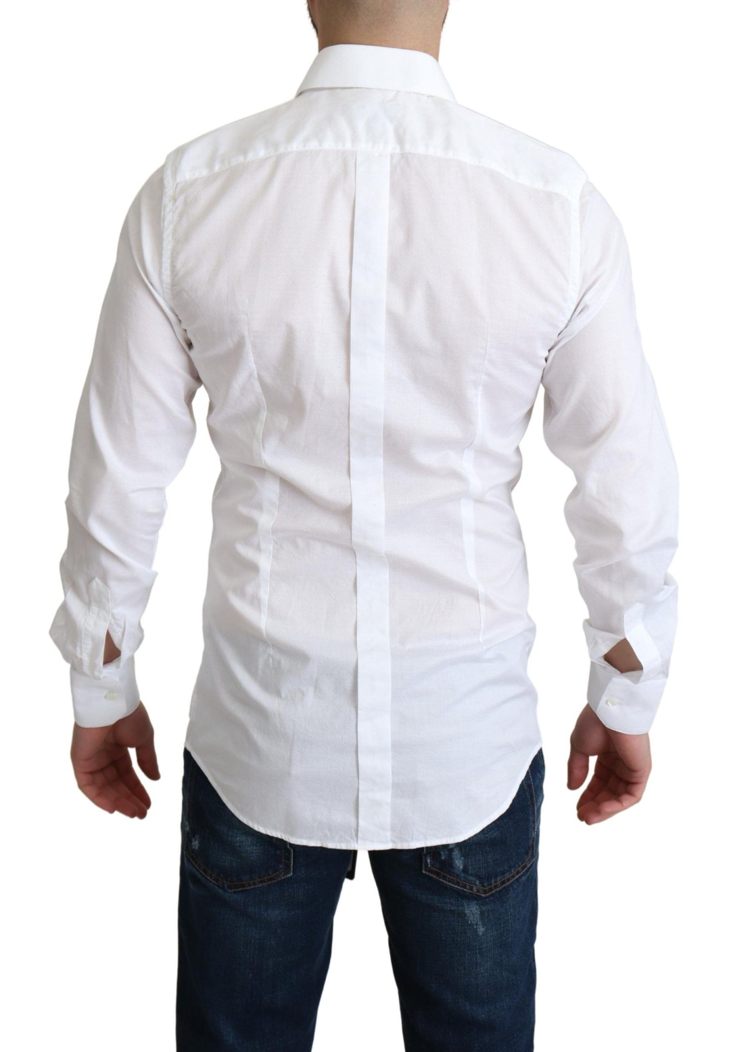 Camicia formale a maniche lunghe in cotone bianco