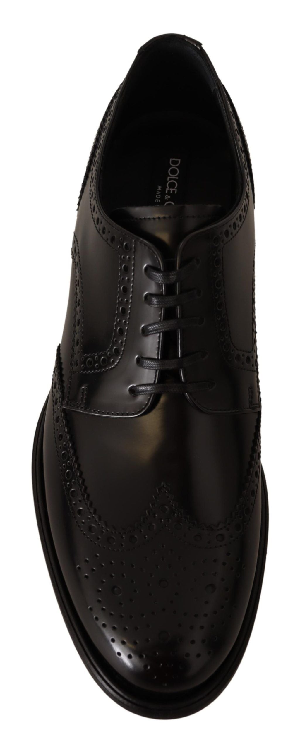 Scarpe formali con punta alare Oxford in pelle nera