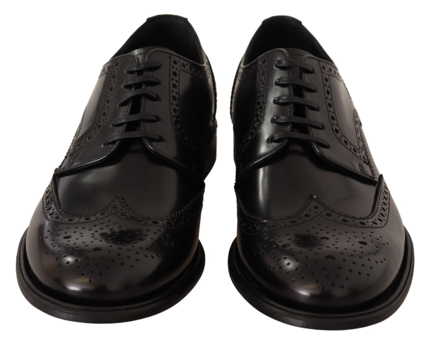 Scarpe formali con punta alare Oxford in pelle nera