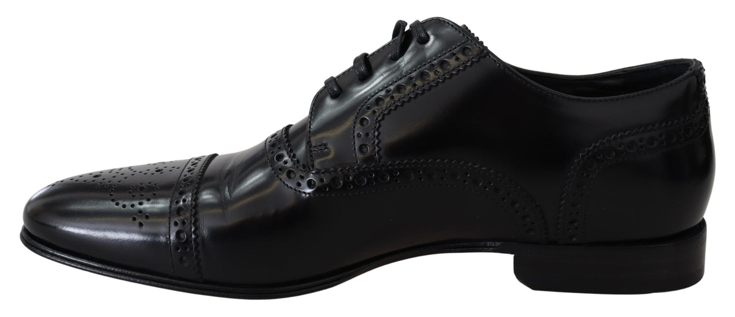 Mocassins formels Derby en cuir noir pour hommes