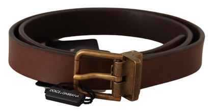 Ceinture Cintura à boucle rustique en cuir marron