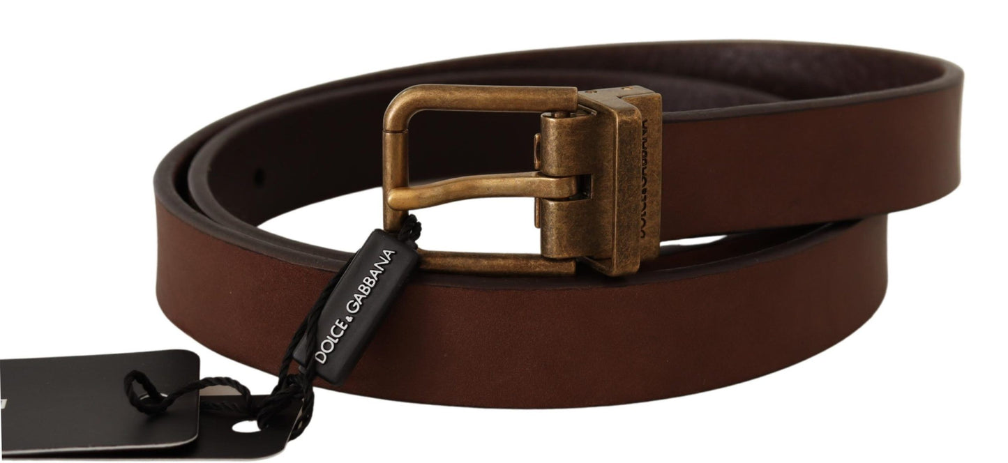 Ceinture Cintura à boucle rustique en cuir marron