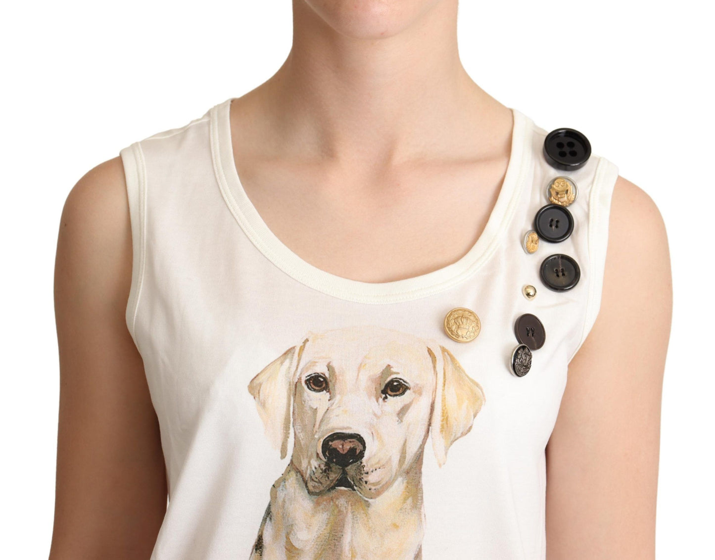 Dolce & Gabbana Chic Canine Floral Sleeveless Tank