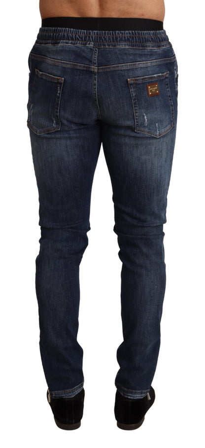 Blaue Stretch-Denimjeans aus Baumwolle