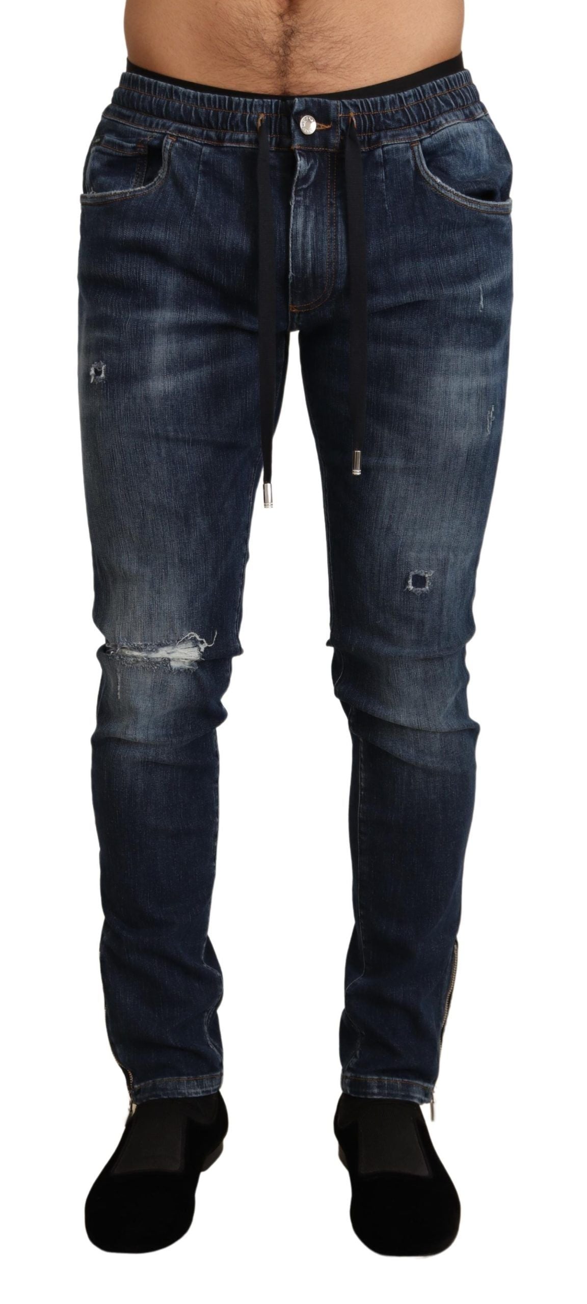 Blaue Stretch-Denimjeans aus Baumwolle