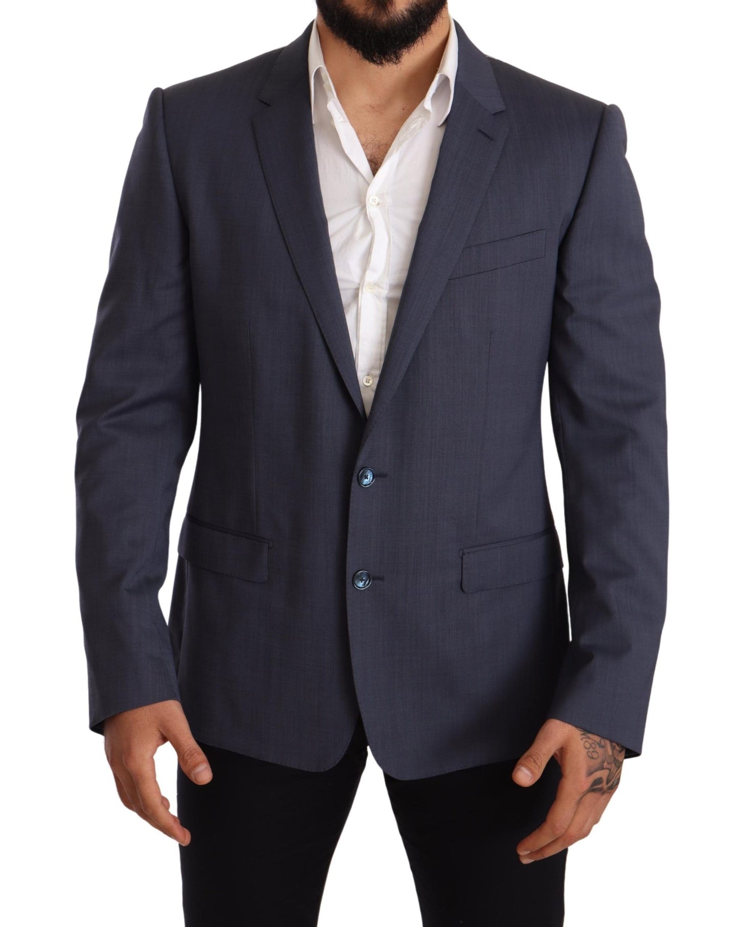 Blauer Woll-Slim-Fit-Jackenmantel MARTINI-Blazer