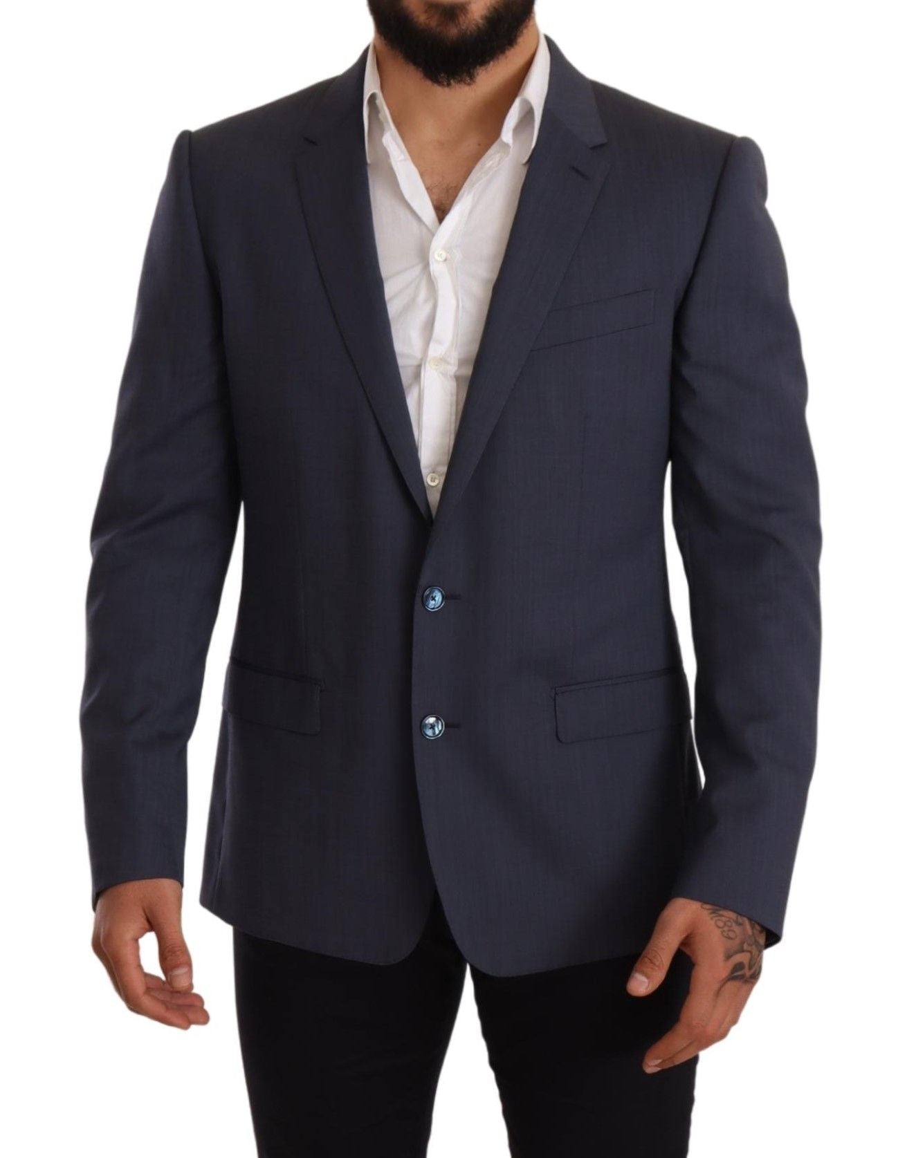 Blauer Woll-Slim-Fit-Jackenmantel MARTINI-Blazer