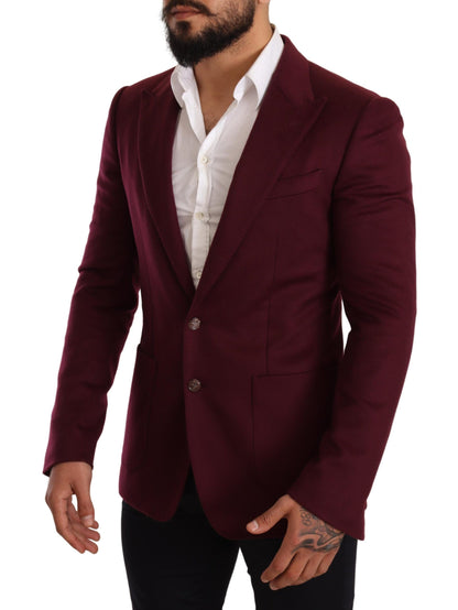 Blazer giacca cappotto slim fit in cashmere marrone