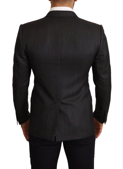 Dolce & Gabbana Elegant Gray Check Martini Blazer