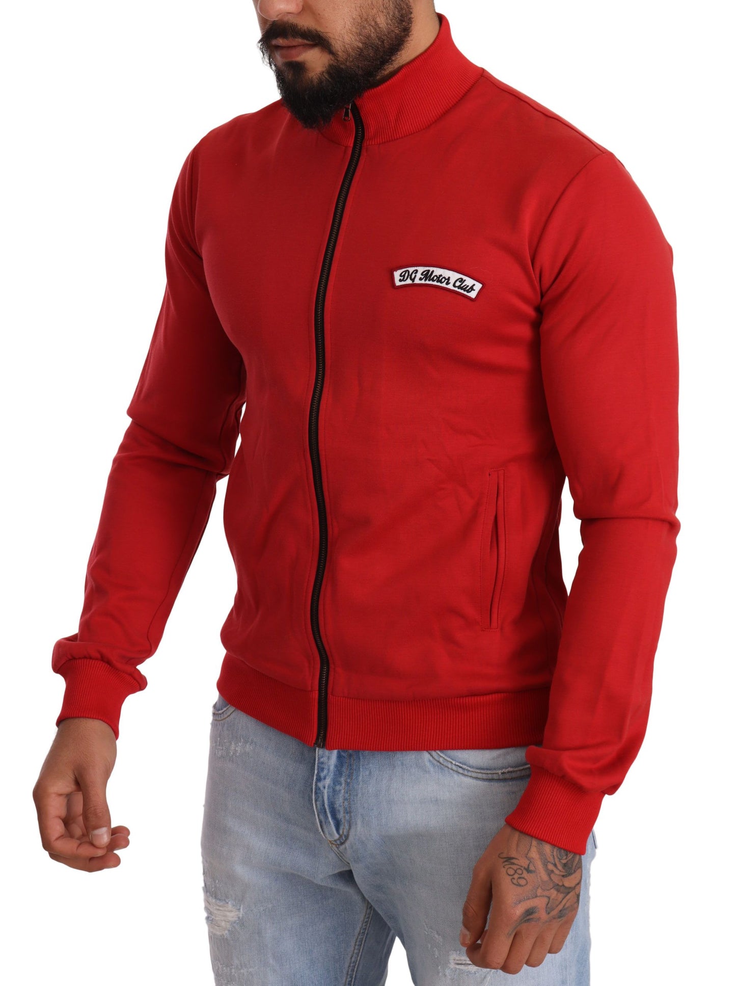 Maglione elasticizzato con cerniera rosso DG Motor Club