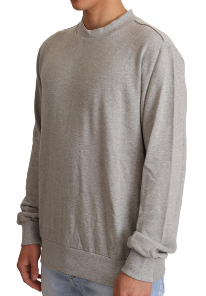 Maglione pullover girocollo in cotone grigio