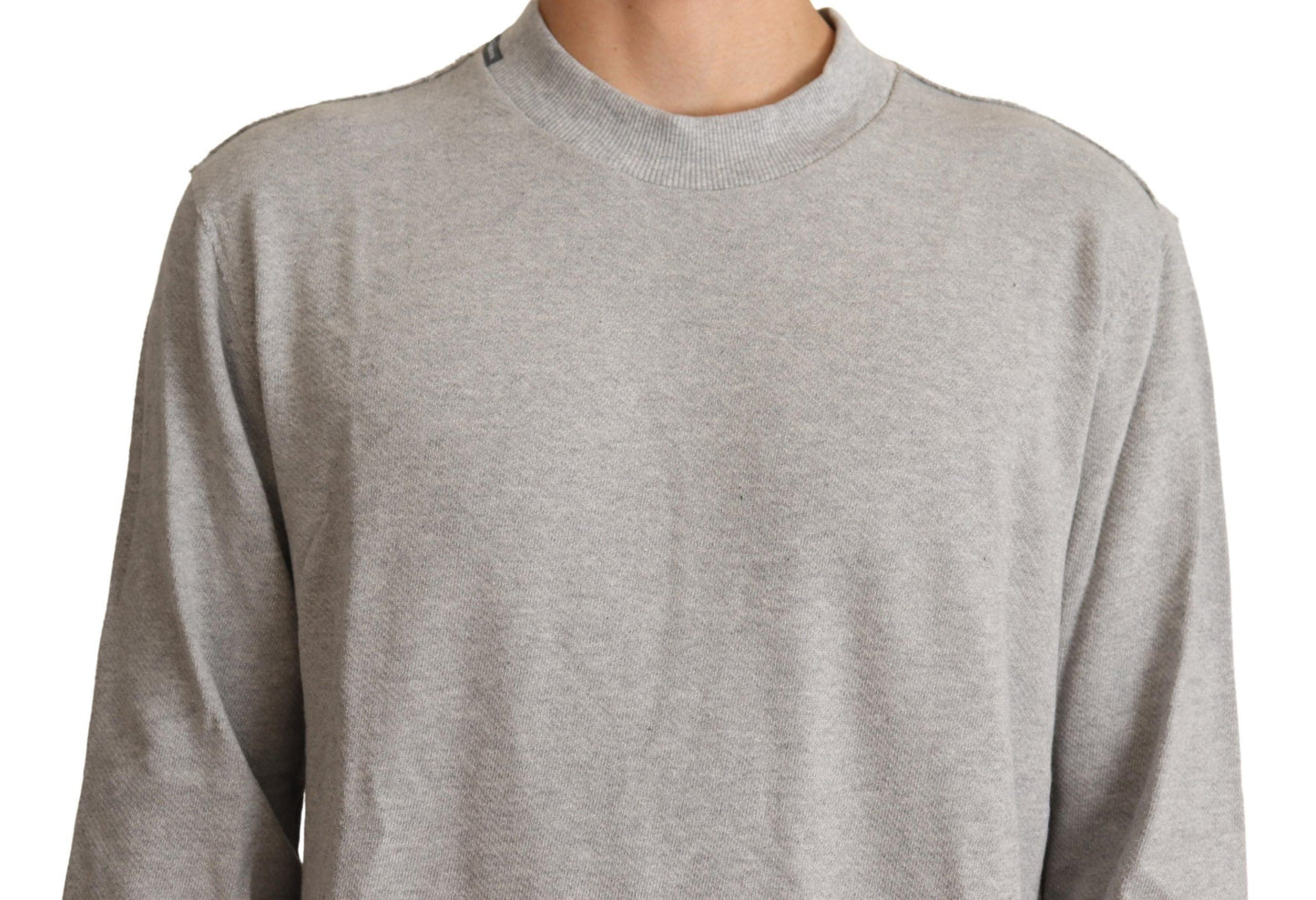 Maglione pullover girocollo in cotone grigio